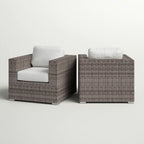 Grade - Club Patio Chair With Sunbrella Cushions (Set of 2) - Gray Mix / White