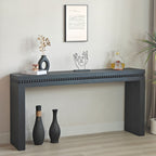 Modern Rustic Wood Table, Rectangular Living Room Center Table With Floating Top Design