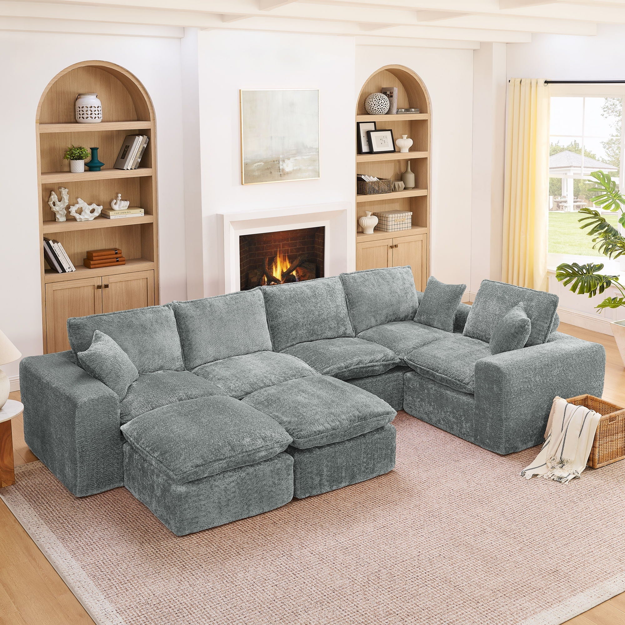 Sectional Sofa With Moveable Ottoman
