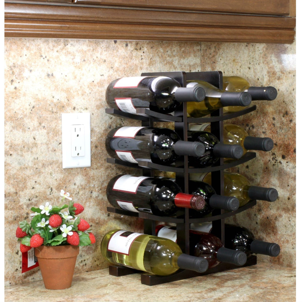 12-Bottle Wine Rack in Dark Espresso Finish