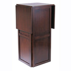 9 Bottle Walnut Wine Bottle Rack Mini Bar With Expandable Counter