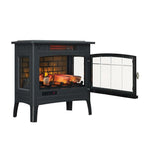 Black Infrared Quartz Indoor Electric Fireplace & Space Heater