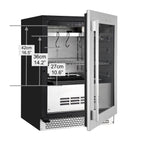 24″ Glass‑Door Meat Aging Fridge