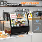 SucceBuy Refrigerated Display Case Countertop Pastry Showcase With Turbo Cooling