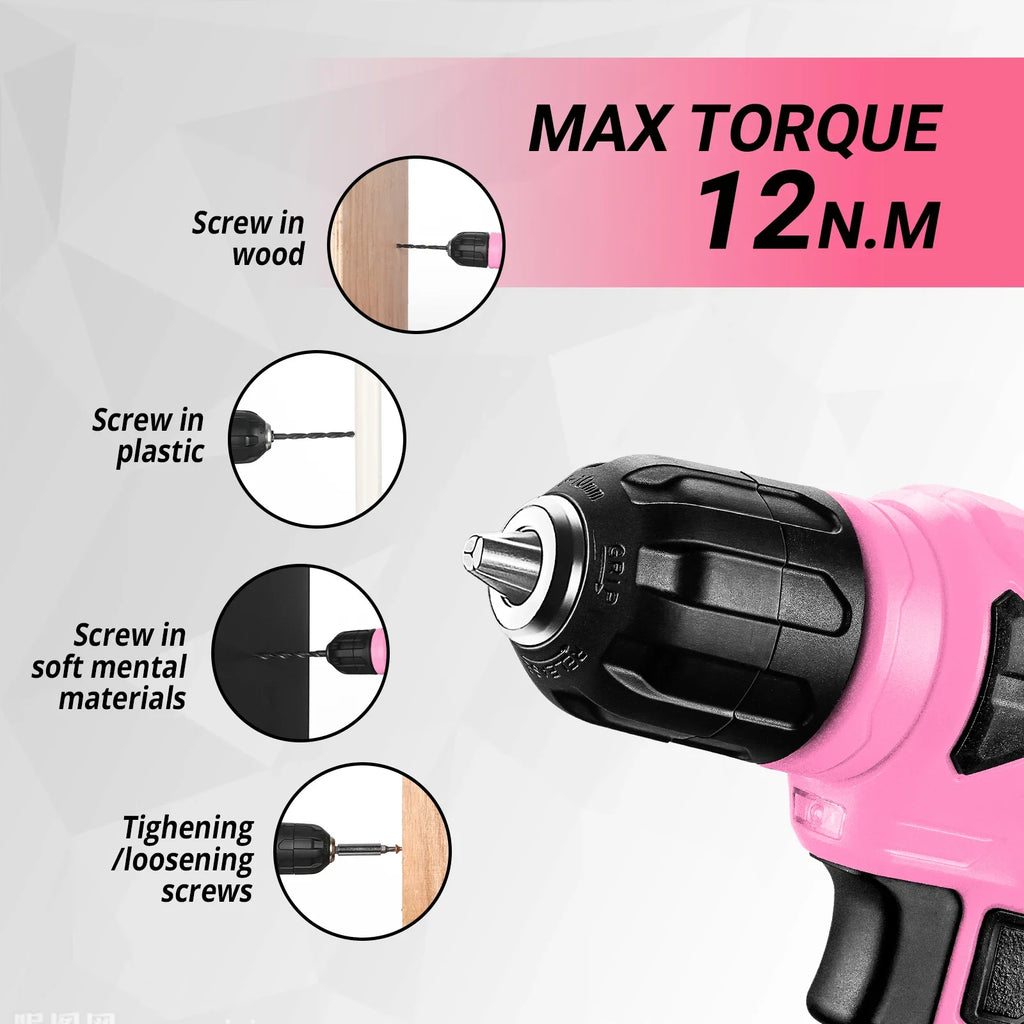DEKO 126-Piece Power Tool Combo Kit With 8V Cordless Drill