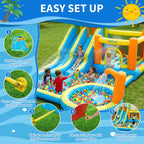 HiMISS Inflatable Water Slide Bounce House 8in1 Backyard