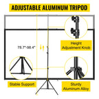 SucceBuy Tripod Projector Screen With Stand 4K HD Portable Cinema