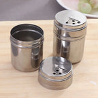 Stainless Steel Spice Jar With Rotating Cover Salt Sugar Shaker