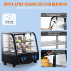 SucceBuy Refrigerated Display Case Countertop Pastry Showcase With Turbo Cooling