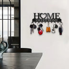 Metal Wall Mount Key Holder With Ten Hooks Design Style