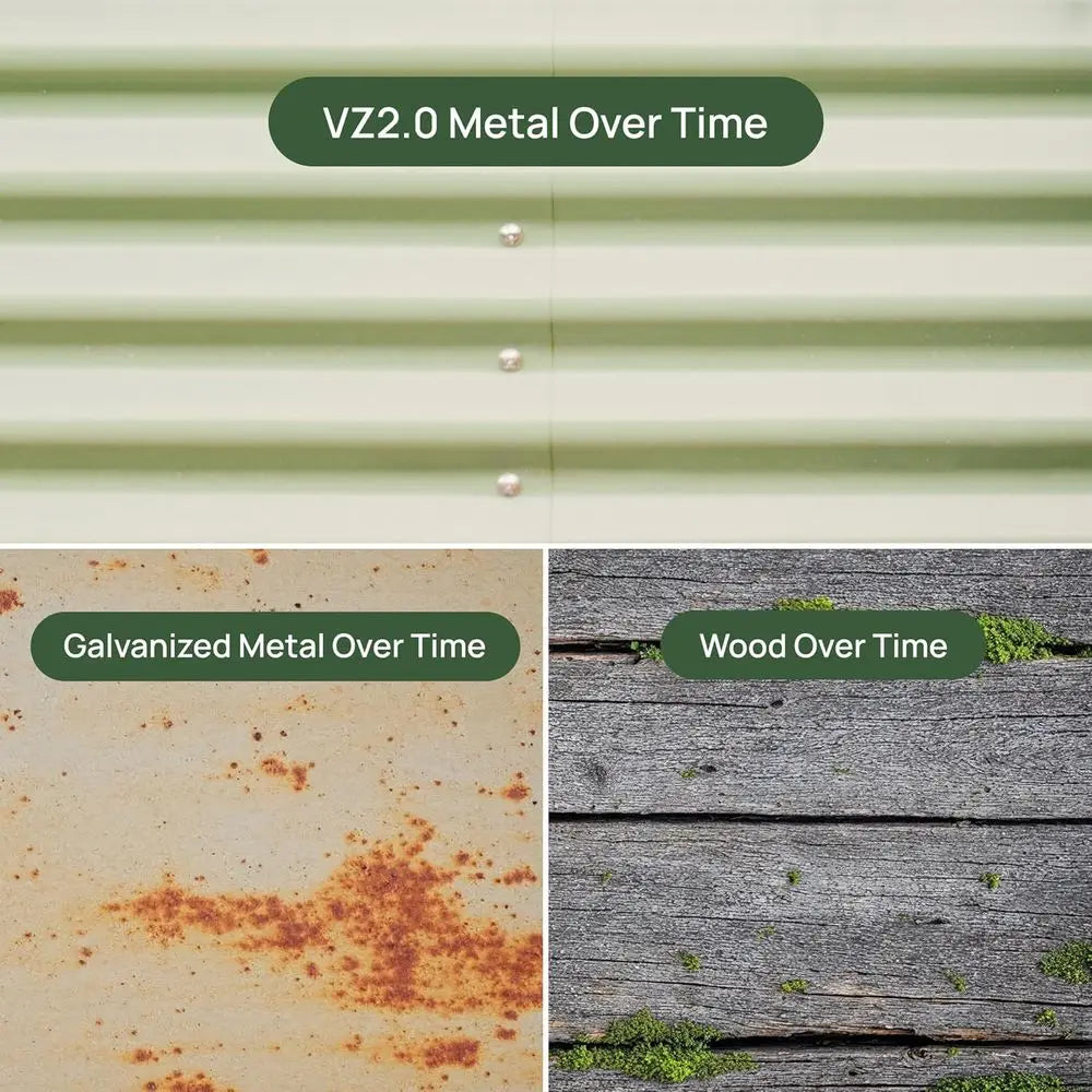 Ticify Vego Garden Raised Bed Kits Six In One Metal Planter Box