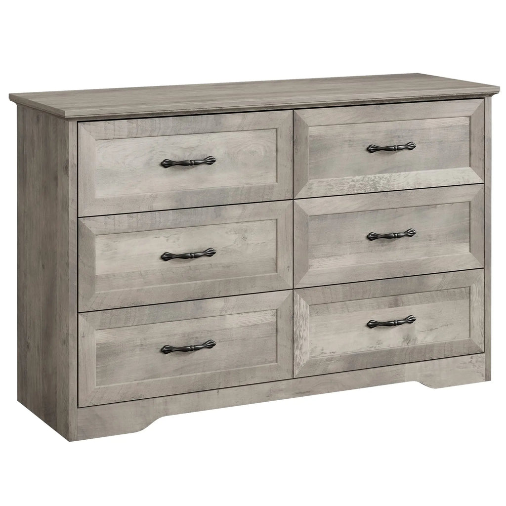 Studyset 6 Drawer Wood Dresser For Bedroom And Living Room
