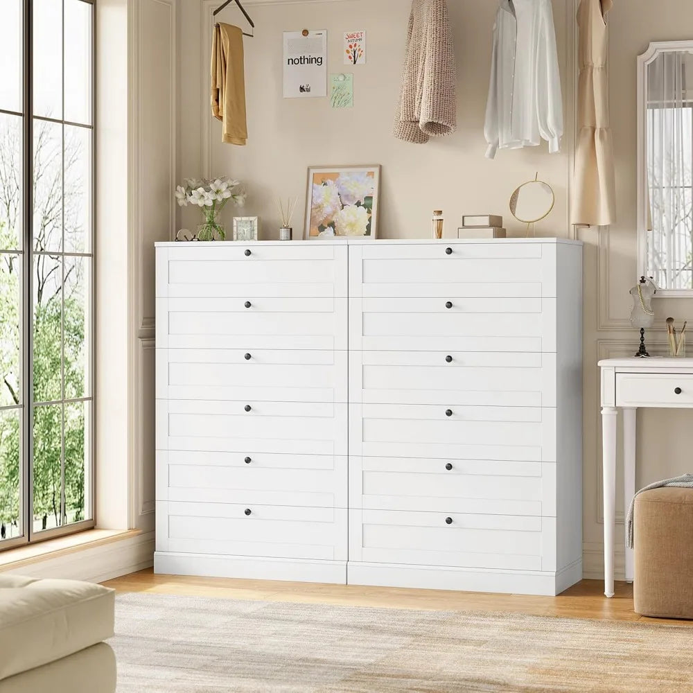 Exquisite 6-Drawer Dresser For Bedroom, Modern Vertical Storage