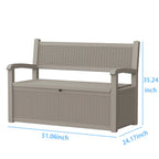 Weatherproof Resin Outdoor Storage Bench With Rattan Look
