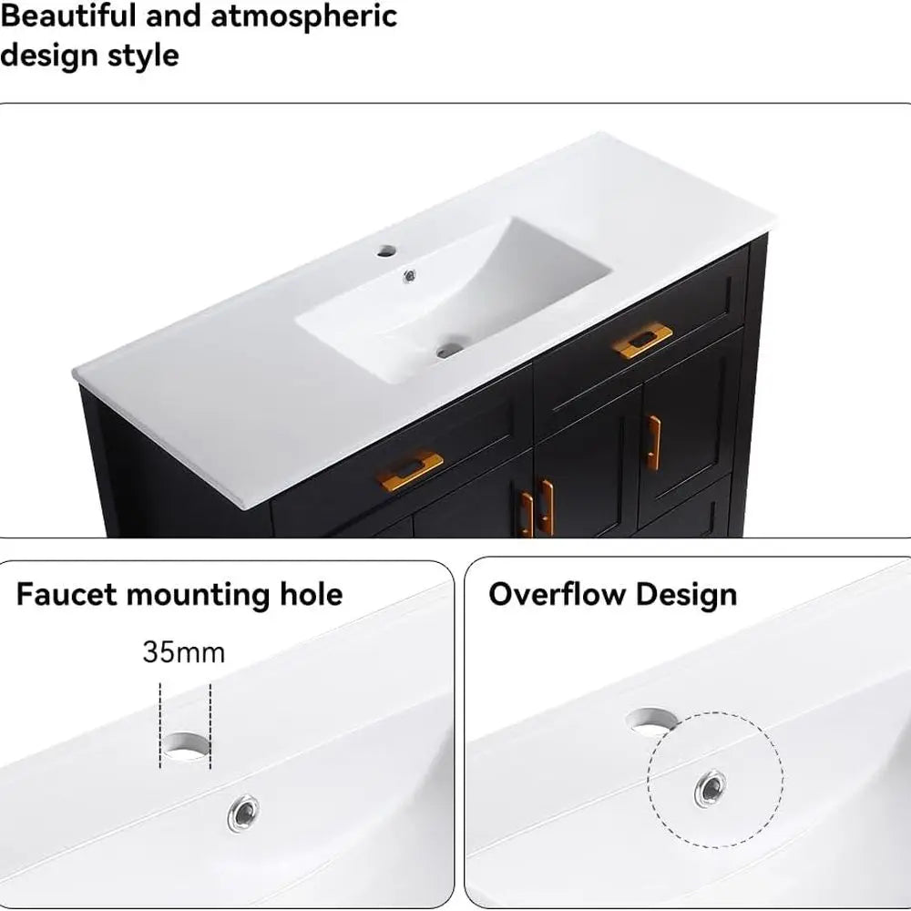 Freestanding Modern Bathroom Vanity With Sink Cabinet And Drawers
