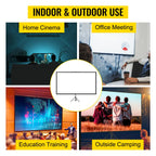SucceBuy Tripod Projector Screen With Stand 4K HD Portable Cinema