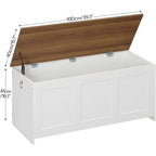 Retro Wooden Storage Chest Multifunctional Entryway Organizer Toy Chest