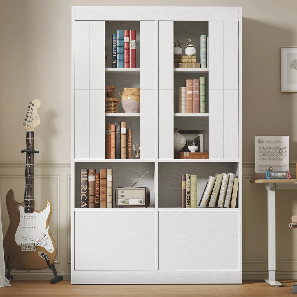 IRONCK Five Tier Bookshelf With Acrylic Doors For Home Office