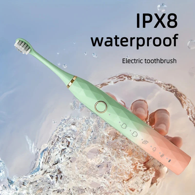 Electric Toothbrush Rotary Cleaning Waterproof With Timer USB Rechargeable