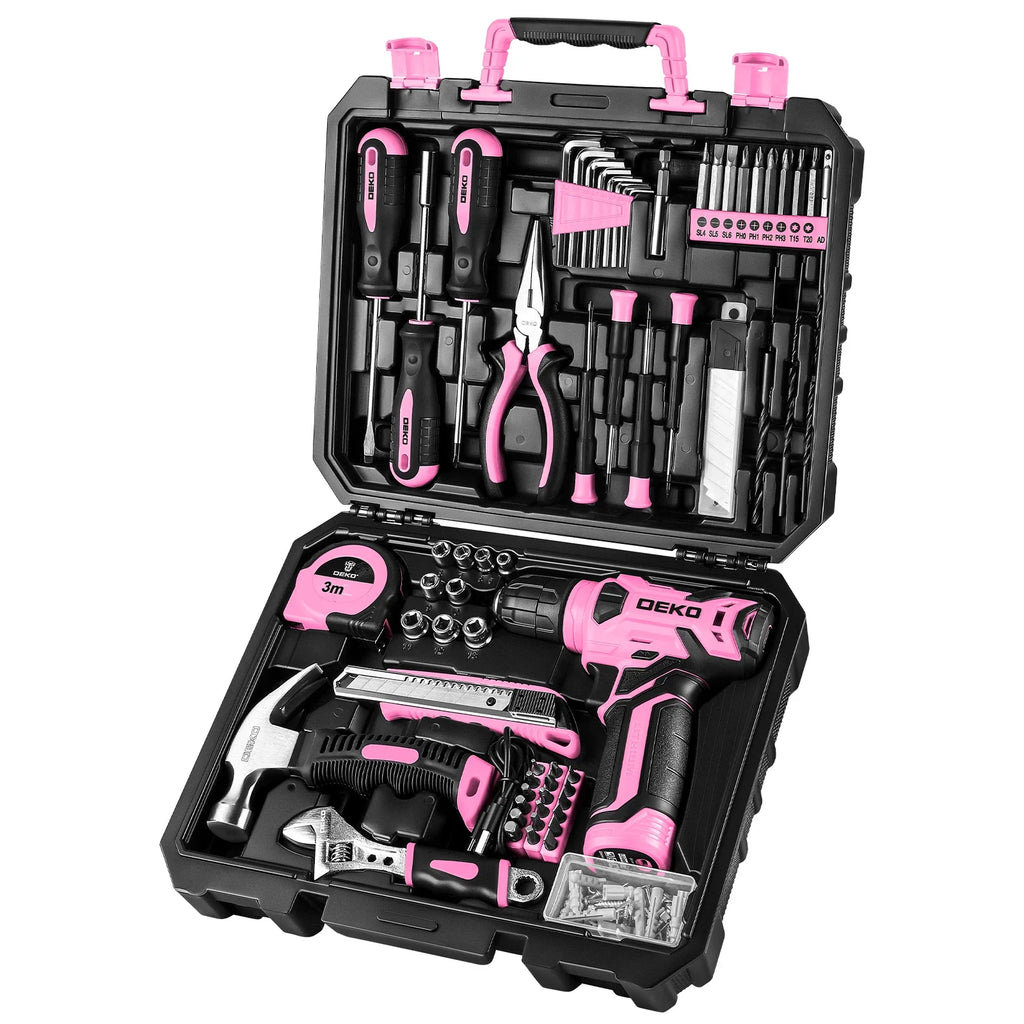 DEKO 126-Piece Power Tool Combo Kit With 8V Cordless Drill