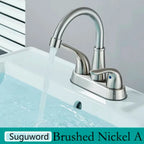 Suguword Bathroom Faucet Dual Handle Deck Mounted Brass