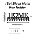 Metal Wall Mount Key Holder With Ten Hooks Design Style