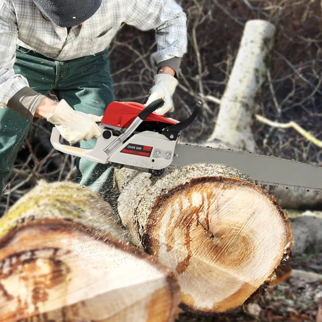 Gas Chainsaw 52cc Two-Stroke Portable Wood Cutting Tool