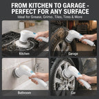 Effortless Electric Grease Scrubber Rechargeable Cordless Power Cleaning Brush