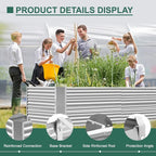 Galvanized Metal Raised Garden Bed for Vegetables Durable Outdoor Planter