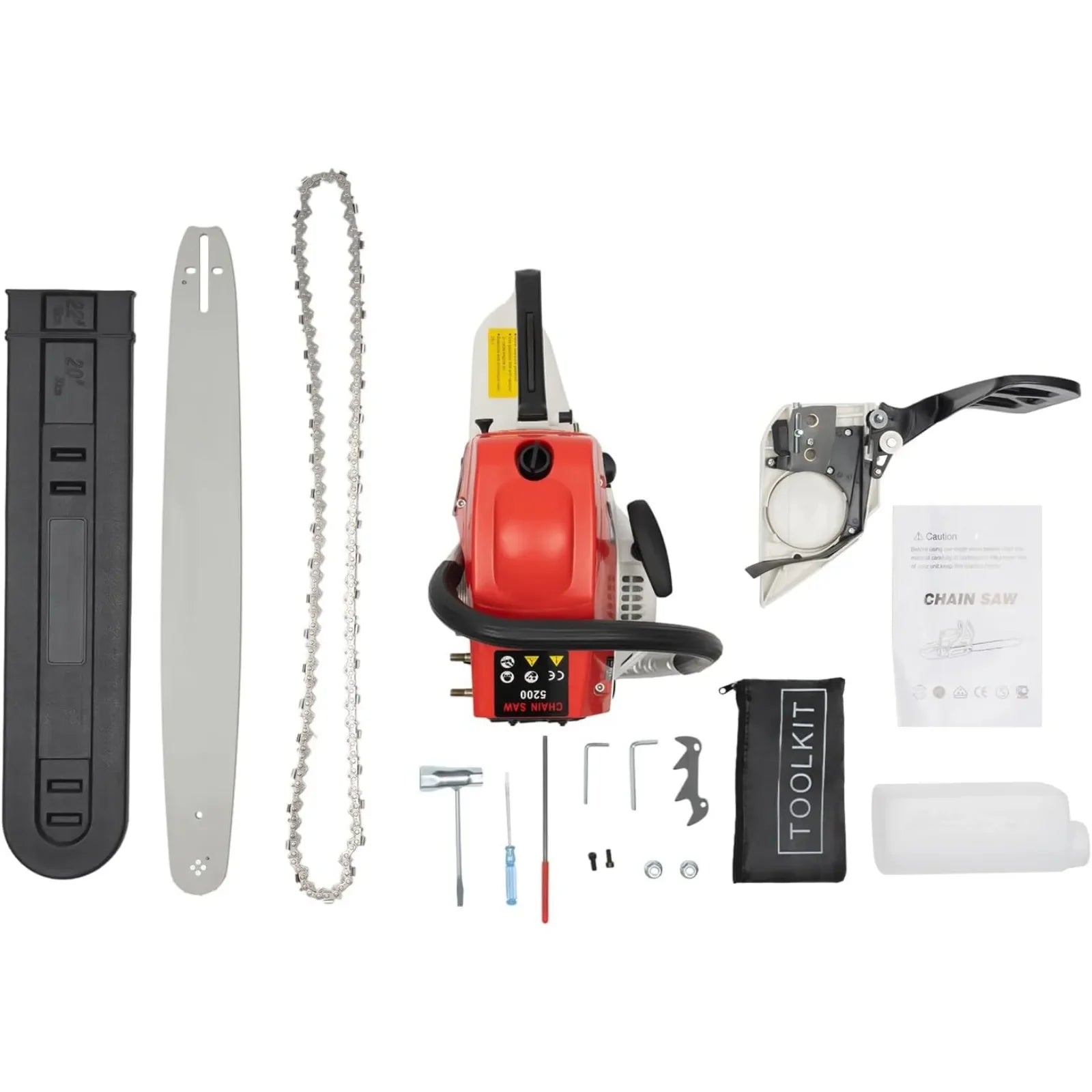 Gas Chainsaw 52cc Two-Stroke Portable Wood Cutting Tool