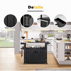 Rolling Kitchen Island With Stainless Steel Top And Storage