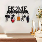 Metal Wall Mount Key Holder With Ten Hooks Design Style