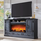 Farmhouse Fireplace TV Stand With Electric Fireplace Media Console