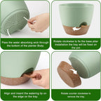NBVCX Self Watering Plant Pots With Drainage Saucers Indoor Outdoor