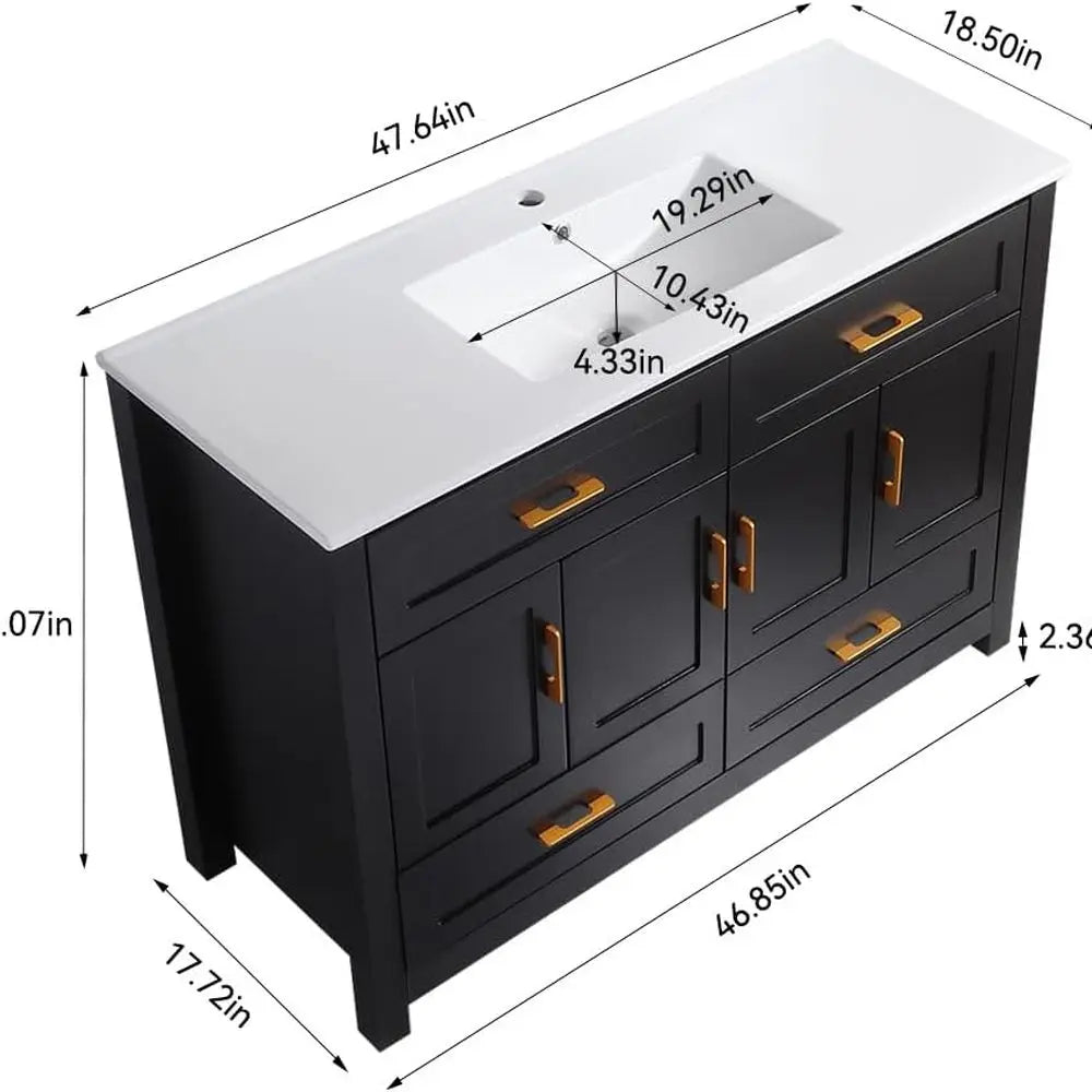 Freestanding Modern Bathroom Vanity With Sink Cabinet And Drawers