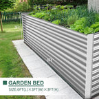 Galvanized Metal Raised Garden Bed for Vegetables Durable Outdoor Planter