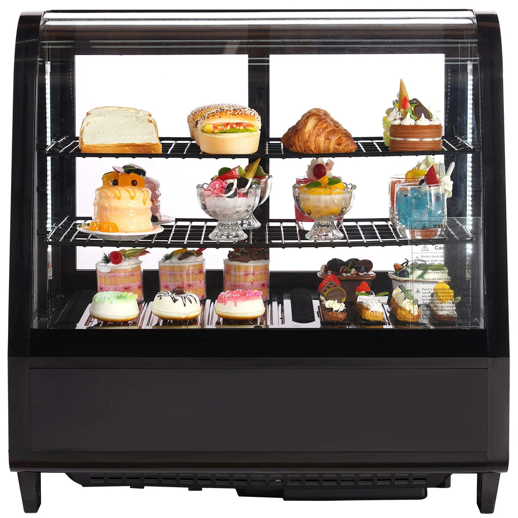 SucceBuy Refrigerated Display Case Countertop Pastry Showcase With Turbo Cooling