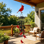 Lucky Wind Chime Garden Decor With Gradient Bird Ornament
