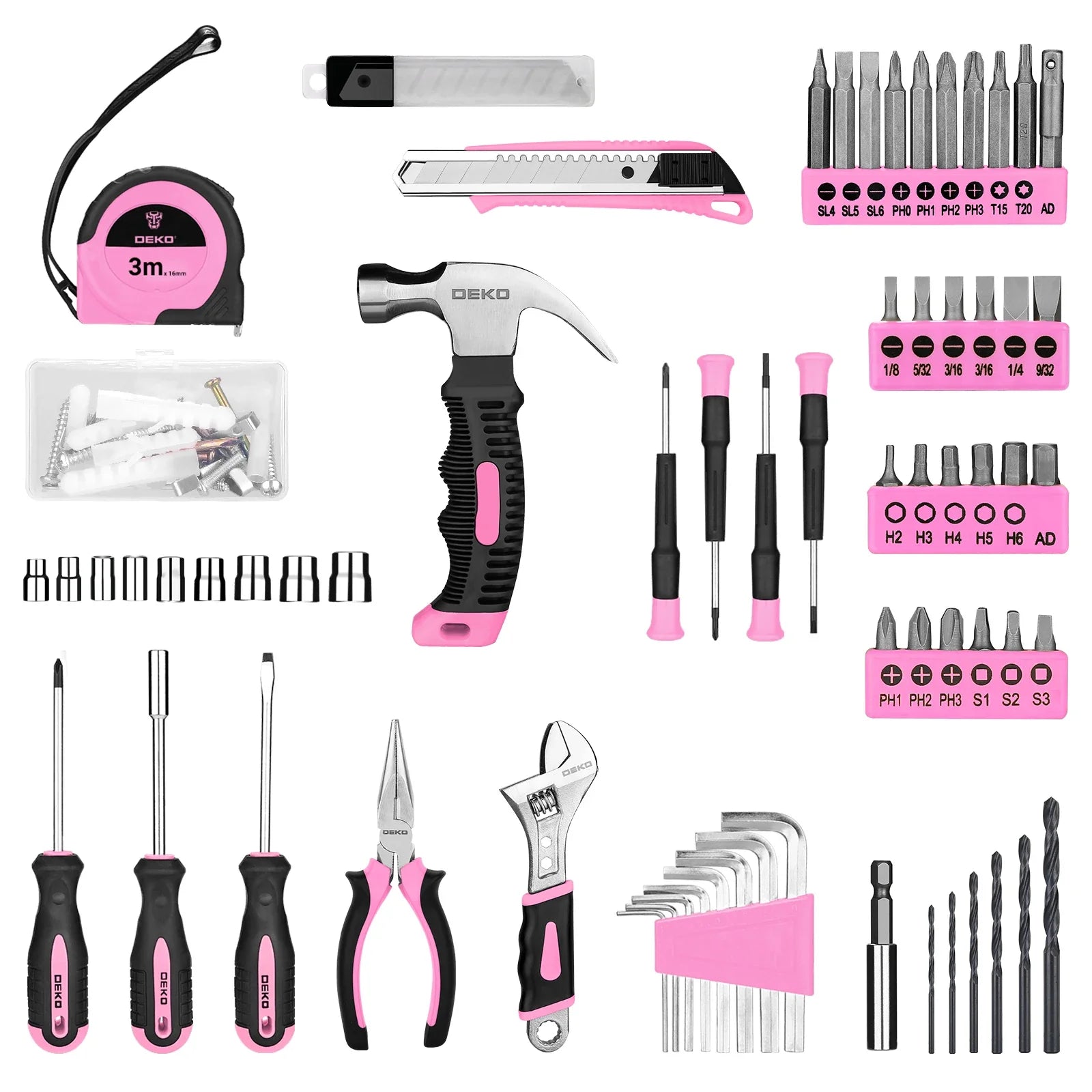 DEKO 126-Piece Power Tool Combo Kit With 8V Cordless Drill