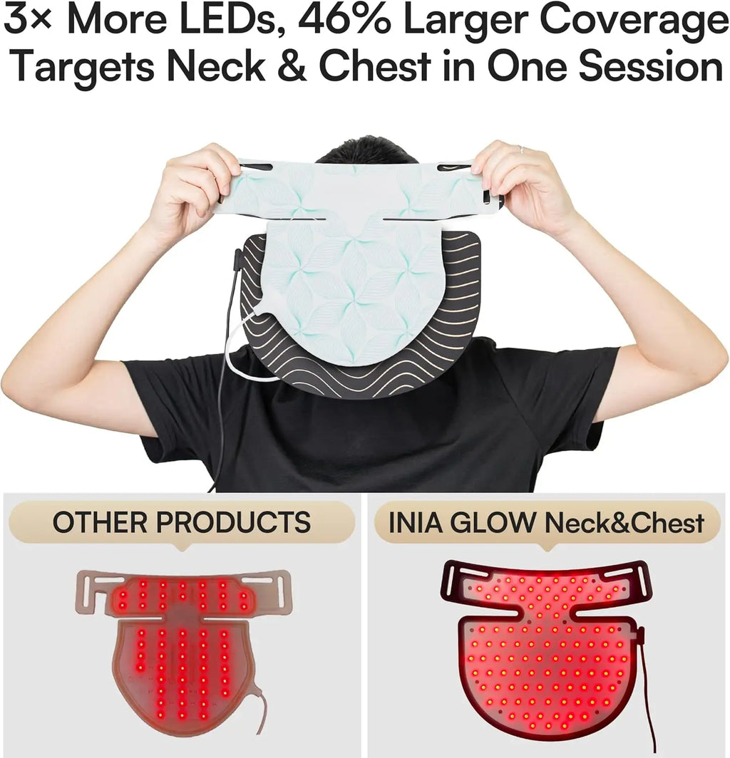 Red Light Therapy Mask Neck Decollete 850nm NIR Anti Aging Three Light Modes