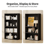 JHK Four Tier Wooden Floor Standing Open Bookshelf For Living Room Home Office