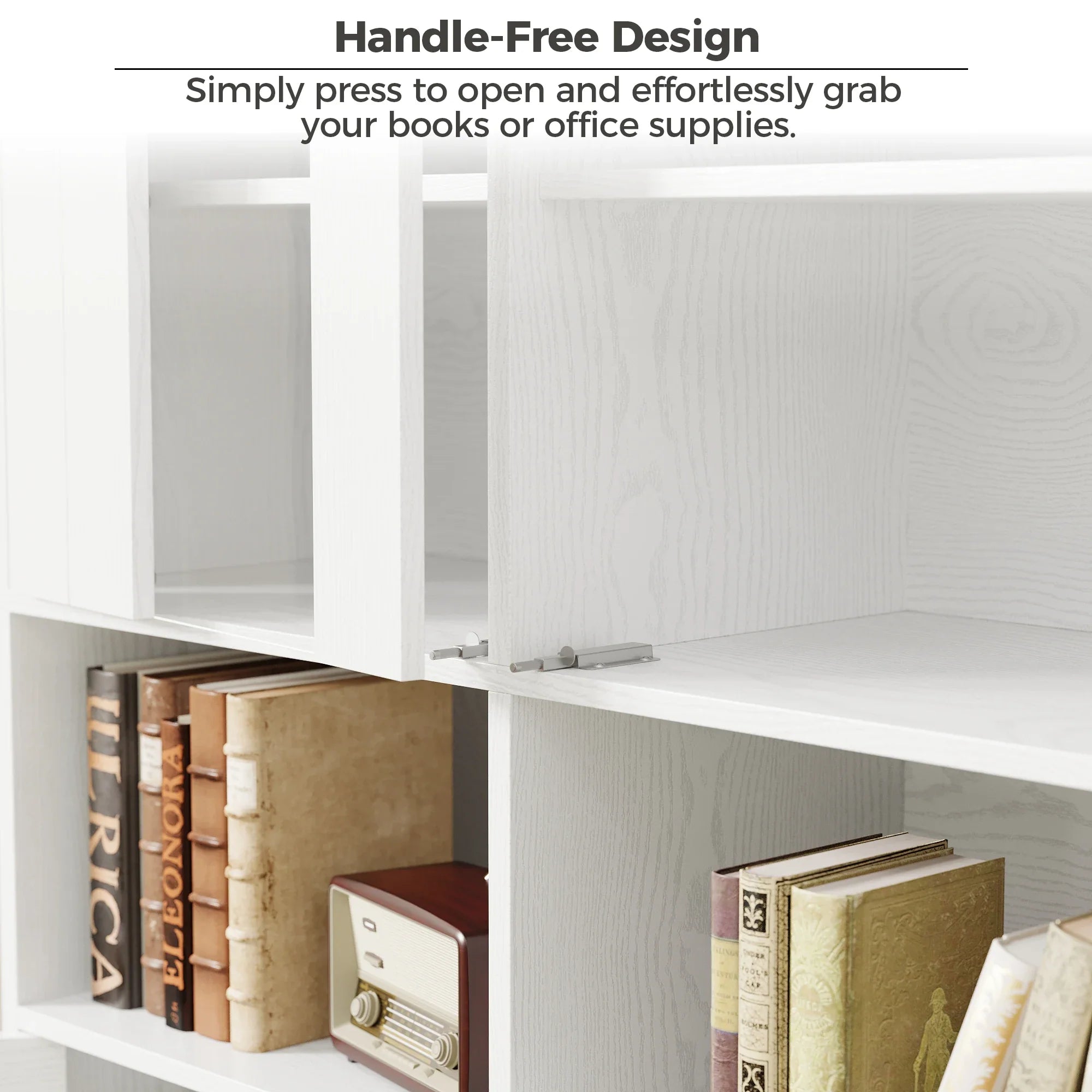 IRONCK Five Tier Bookshelf With Acrylic Doors For Home Office