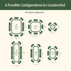 Ticify Vego Garden Raised Bed Kits Six In One Metal Planter Box