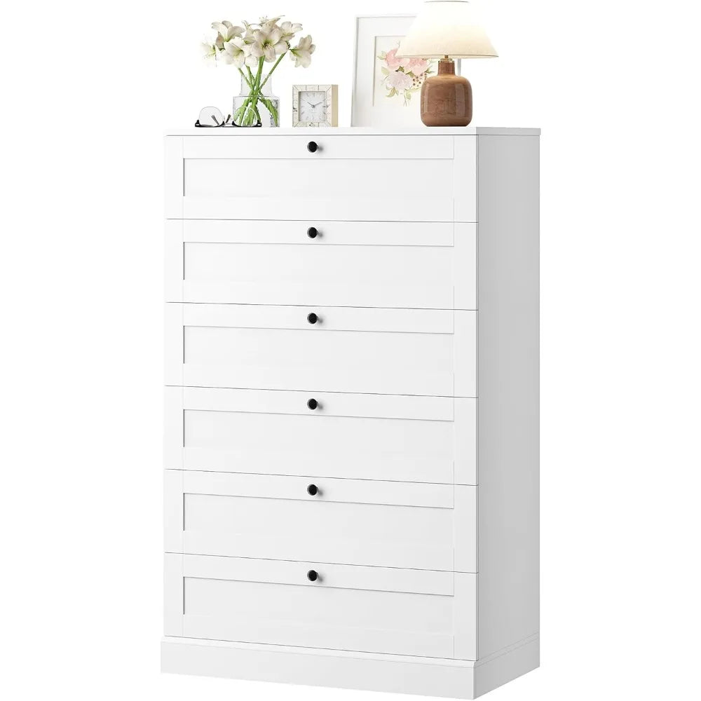 Exquisite 6-Drawer Dresser For Bedroom, Modern Vertical Storage