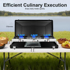 Portable 3-Burner Camping Gas Stove Propane Butane Outdoor Grill