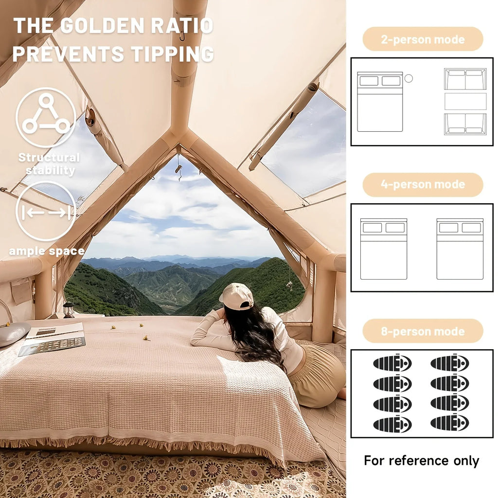 Inflatable Camping Tent With Skylight And Breathable Mesh
