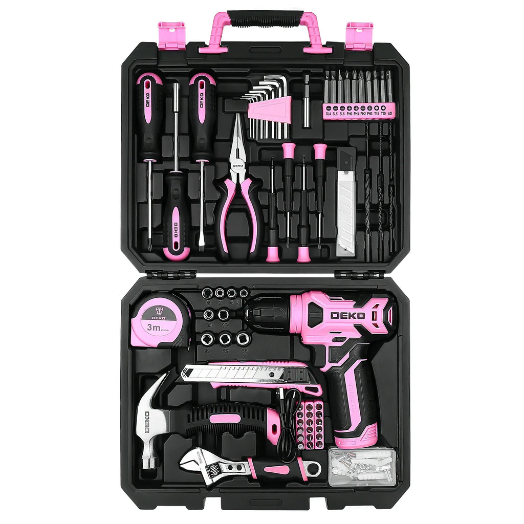 DEKO 126-Piece Power Tool Combo Kit With 8V Cordless Drill