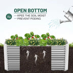 Galvanized Metal Raised Garden Bed for Vegetables Durable Outdoor Planter