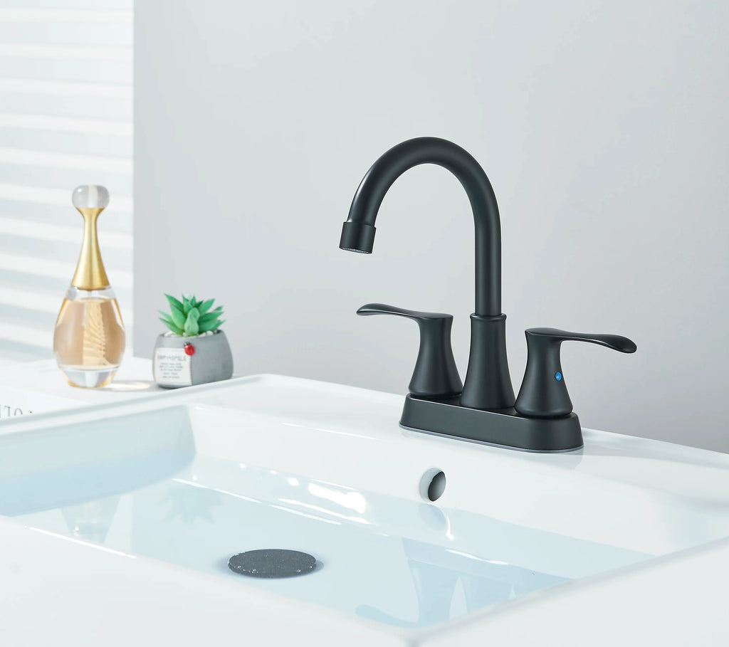 Suguword Bathroom Faucet Dual Handle Deck Mounted Brass