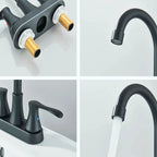 Suguword Bathroom Faucet Dual Handle Deck Mounted Brass